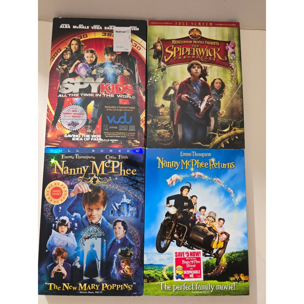 Family DVD Bundle Spy Kids Spiderwick Chronicles Nanny McPhee 1 & 2 Movie Lot